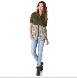 Free People Animal Print Top size S